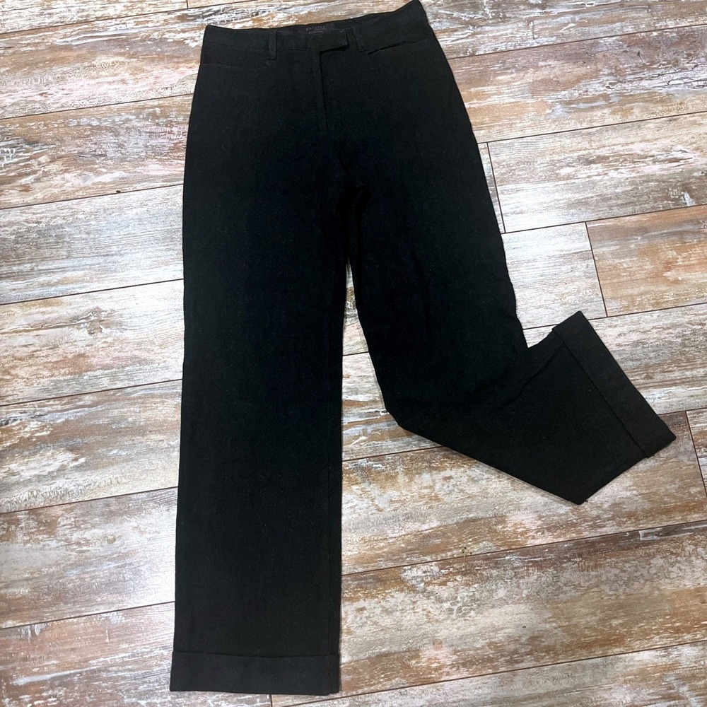 Express Stretch Womens Dress Pants Sz 8 Charcoal Gray Wool Cuffed Straight Leg